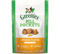 Greenies PILL POCKETS for Dogs Capsule Size Natural Soft Dog Treats, Chicken Flavor, 7.9 oz. Pack (30 Treats)