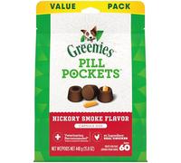 Greenies PILL POCKETS for Dogs Capsule Size Natural Soft Dog Treats, Hickory Smoke Flavor, 15.8 oz. Pack (60 Treats)