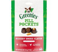 Greenies PILL POCKETS for Dogs Capsule Size Natural Soft Dog Treats, Hickory Smoke Flavor, 7.9 oz. Pack (30 Treats)