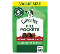 Greenies PILL POCKETS for Dogs Capsule Size Natural Soft Dog Treats, Hickory Smoke Flavor, 15.8 oz. Pack (60 Treats)