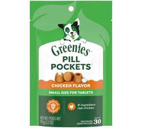 Greenies PILL POCKETS for Dogs Tablet Size Natural Soft Dog Treats, Chicken Flavor, 3.2 oz. Pack (30 Treats)