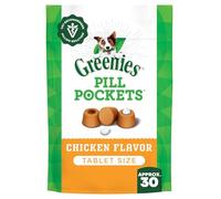 Greenies PILL POCKETS for Dogs Tablet Size Natural Soft Dog Treats, Chicken Flavor, 3.2 oz. Pack (30 Treats)