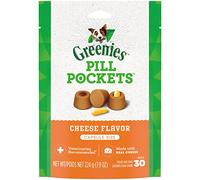 Greenies Pill Pockets Large Size Soft Dog Treats for Capsules, Cheese Flavor, Made With Natural Ingredients Plus Minerals & Trace Nutrients, 7.9 oz. (30 Count, Pack of 1)