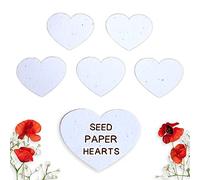 Greenili Plantable Seed Paper Hearts - Handmade Seeded Paper for Wedding Favours, Gift Tags or Party Bags - Recycled Card Seed Bombs with Bee Friendly Flower Seeds - 25x Large/Regular