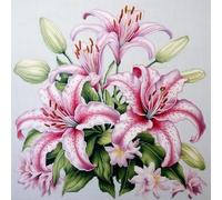 Greenish Lily Flower Cross Stitch Kits - Counted Cross Stitch Kits for Beginners Adults,11 CT Patterns Dimensions Embroidery Kits Arts Craft Kits, Home Decor 15.7 x 15.7in,40x40cm（1）