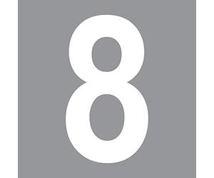 GreenIT 12 cm White Sticker House Number Choice Number Number Letter ABC (Number 8)