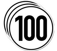 GreenIT 3 pcs decal Sticker 100 Kmh Speed limit Km/h 20 cm Sign Tractor Multicar Pendant Vehicle Truck Bus
