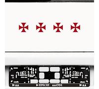 GreenIT Gothic Celtic Templar Masons Runes Sticker Tattoo Die Cut Decals Vinyl Self-Adhesive Decorative Film (5 cm Masonic Cross Dark Red)