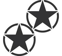GreenIT Pack of 2 Sticker Tattoo US Star Army Car Rear Door Decorative Film Adhesive Film Vehicle Film Car Sticker (Matte Black, 30 cm)