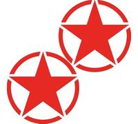 GreenIT Pack of 2 Stickers Tattoo US Star Army Car Rear Door Decorative Film Adhesive Film Vehicle Film Car Sticker (Red_Matt, 40)