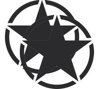 GreenIT Pack of 2 US Stars 25 cm Car Jeep Rear Door Sticker Tattoo Die Cut Car Decal Vehicle Film Car Sticker (Matt Black)
