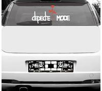 GreenIT Set Exciter Lettering and Rose Sticker Tattoo Die Cut Car Decal Car Tailgate Decor Film Depeche Mode - WHITE-RED Inverse, 25cm + 16cm + 20cm