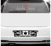 GreenIT Set Exciter Lettering and Rose Sticker Tattoo Die Cut Car Decal Car Tailgate Decor Film Depeche Mode - Silber-Rot-Invers, 25cm + 16cm + 20cm