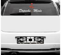GreenIT Set of Script Lettering and Rose Sticker Tattoo Die Cut Car Decal Car Rear Decorative Film Depeche Mode (White/Red-Inverse)