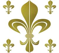 GreenIT Set of sticker tattoo bourbon Florence lily fleur de lis car door window decoration film (gold, bourbon)