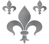 GreenIT Set of sticker tattoo bourbon Florence lily fleur de lis car door window decoration film (silver, Florence)