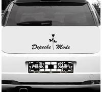 GreenIT Set of Writing Lettering and Rose Sticker Tattoo Die Cut Car Decal Car Rear Decorative Foil Depeche Mode (Black)