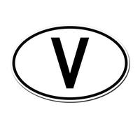 GreenIT V 4061963019948 Car Sticker Vatican City Country Number Plate Symbol