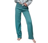 greenjama Women's Derby Rib Pants GOTS Certified Pyjama Bottoms, Topaz, 16, Topaz