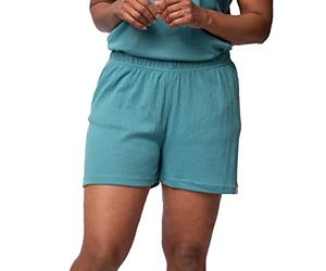 greenjama Women's Derby Rib Shorts, GOTS-Certified Pajama Bottom, Topaz, 40 Kurz