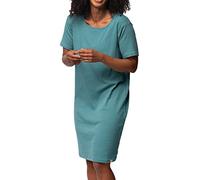 greenjama Women's Derby Rib Sleepshirt, GOTS-Certified Nightgown, Topaz, 44