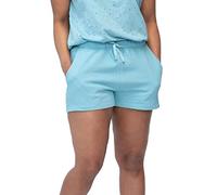greenjama Women's Short in Textured Pattern Pajama Bottom, Lagoon, 14