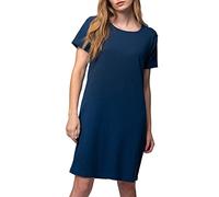 greenjama Women's Sleepshirt aus Derby-Rib, GOTS-Zertifiziert Night Shirt, Ultramarine, 16
