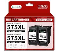 Greenjob PG-575XL Black High Yield Ink Cartridges Twin Pack, Replacement for Canon 575 XL Black Ink Cartridges, Compatible with Canon Pixma TR4755i TR4750i TS3751i TS3550i TS3551i TS3750i (2 Black)