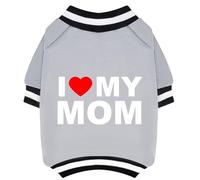 GreenJoy Cute Dog Sweater - Stretchy Dog Pullover Sweatshirt,Soft and Warm Winter Clothes for Boy & Girl Dogs,Suitable for Puppies & Adult Dogs (Light Grey (I Love My Mom), Small)