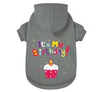 GreenJoy Dog Sweater Dog Hoodie Cold Weather Dog Coat Hooded Sweatshirt for Dogs and Cats (Grey(It's My Birthday), XX-Large)
