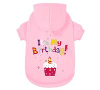 GreenJoy Dog Sweater Dog Hoodie Cold Weather Dog Coat Hooded Sweatshirt for Dogs and Cats (Pink(It's My Birthday), X-Large)