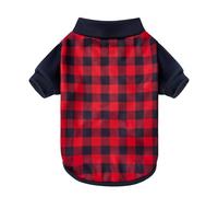 GreenJoy Plaid Dog Christmas Outfit - Turtleneck Dog Sweater with Leash Hole, Soft & Warm Cold Weater Coat for Dogs and Cats, Perfect for Christmas (Red & Navy Blue Plaid, XX-Large)