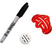 Greenkeepers Line M Up Pro Precision Golf Ball Alignment/Identification Tool, Putt Positioning Ball Marker, & Sharpie