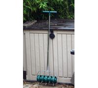 Greenkey Rolling Lawn Aerator, Manual 300mm Spiked Roller, Green, Mixed