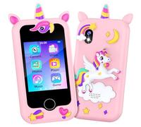 GREENKINDER Kids Smart Phone Toys for Girls, 2.8 Inch Touchscreen with Dual Camera, MP3 Music Player, Age 3-8, Pink
