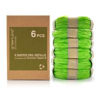 Greenland Eco-Friendly Refill Film Rings Compatible with Tommee Tippee Simplee Sangenic & Twist & Click (6-Pack)