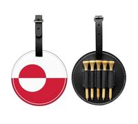 Greenland flag Black Printed golf tee storage bag - portable design, easy to organize tee, Black, One Size
