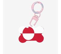 Greenland Flag Dog Tags Bone-Shaped Pet Tag,Acrylic Pet ID Tags Durable and Stylish,Perfect for Small to Large Pets