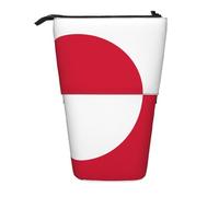 Greenland Flag Expandable Stand Pencil Pouch, Multi-Design Oxford Fabric, Adjustable Height, Multi-Use Cosmetic Bag