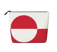 Greenland Flag Faux Linen Makeup Pouch-Lightweight Travel Case