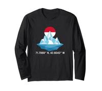 Greenland Flag Location Coordinates Iceberg Arctic Long Sleeve T-Shirt