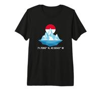 Greenland Flag Location Coordinates Iceberg Arctic Premium T-Shirt