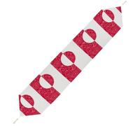 Greenland Flag Paisley Pattern Novelty Table Runner with Tassels Tables Cover Decor for Wedding Party Outdoor Living Room Kitchen 70/78/90 Inch