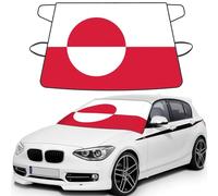 Greenland flag Print Car Windshield Cover for ice and Snow, Front Window Protectors with Elastic Straps&Storage Bag