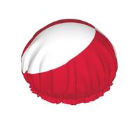 Greenland flag Printed shower cap, reusable, double-layered design, suitable for women to wrap their hair, wash their face, and apply face masks.