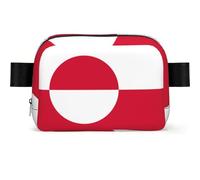 Greenland Flag Square-Shaped Fashion Waist Bag with Light Durable for Various Outdoor Sports Use