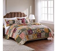 Greenland Home 100% Cotton Authentic Patchwork Quilt Set, Multicolor, King/California King (5 Piece)