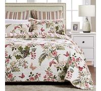 Greenland Home 100% Cotton Fashion Collection, Prewashed and Reversible Quilt Set, Multi, Twin