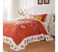 Greenland Home Barefoot Bungalow Topanga Quilted Bedspread Set, 3-Piece Jumbo King, Multi