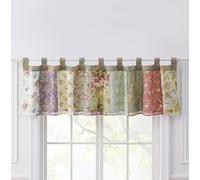 Greenland Home Blooming Prairie Authentic Patchwork Tab Top Window Valance 84 x 21